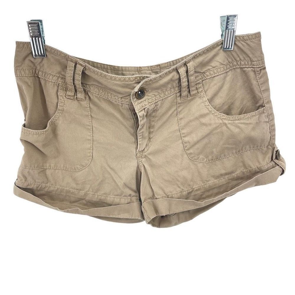 Dollhouse Womens Crazy Sexy Cool Shorts Cuffed 100% Cotton Summer Tan Size 5